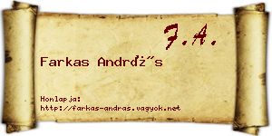 Farkas András névjegykártya